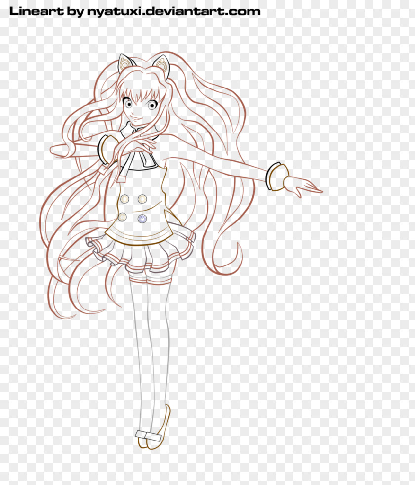 Hatsune Miku SeeU Line Art Vocaloid Sketch PNG