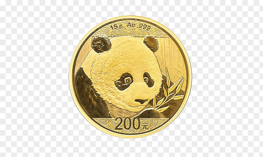 China Chinese Gold Panda Coin Bullion PNG
