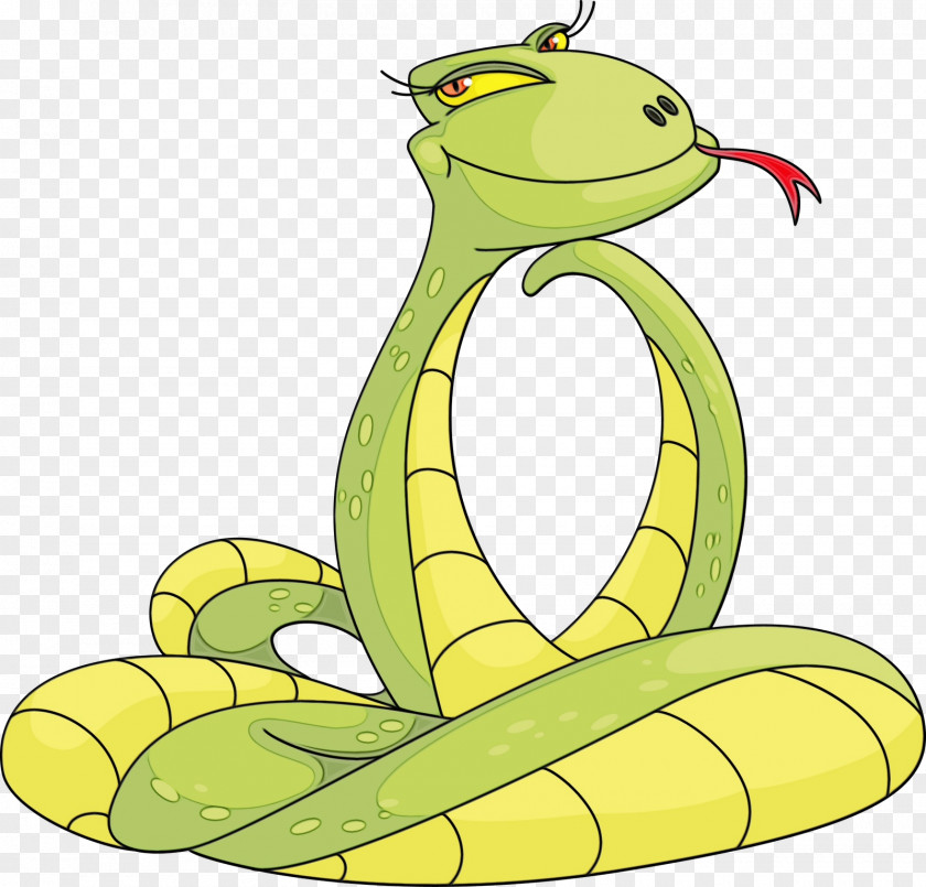 Mamba Cartoon Yellow Reptile Serpent PNG