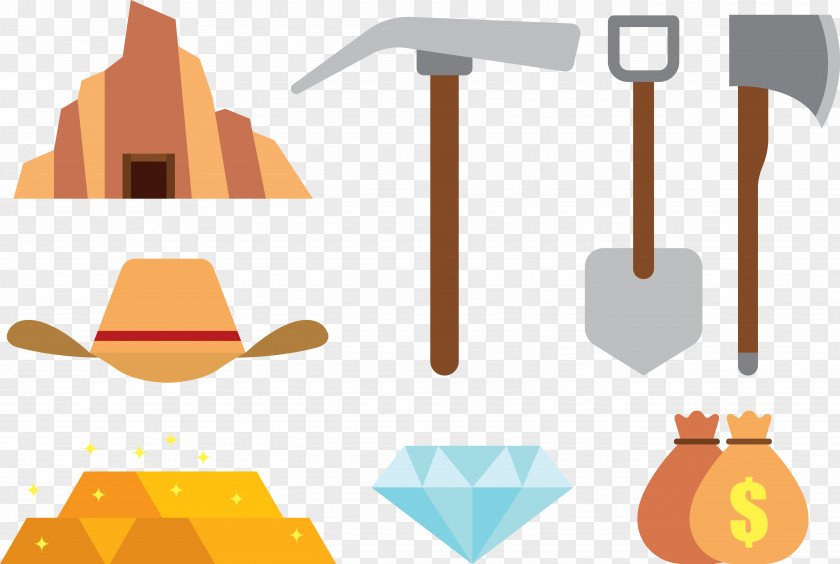 Digging Tool Gold Mining Icon PNG
