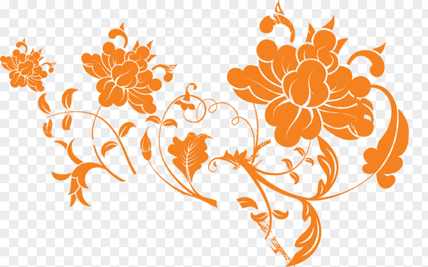 Orange Pattern Motif Clip Art PNG