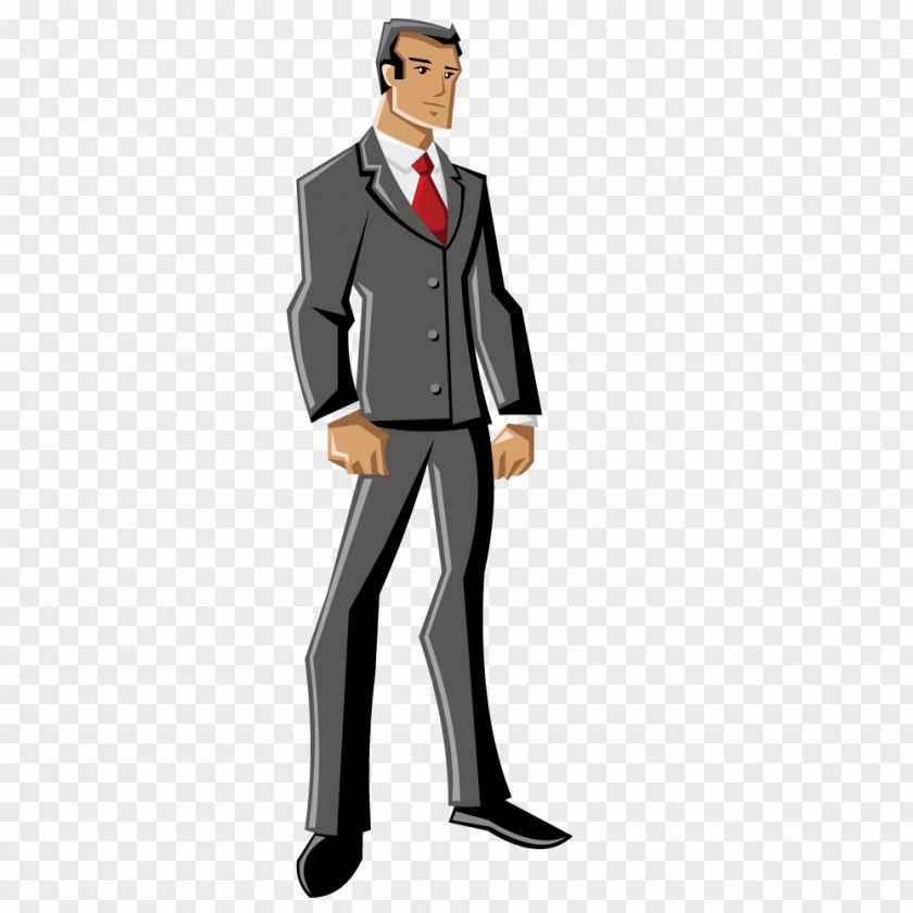 Vector Man Cartoon Businessperson Character Illustration PNG