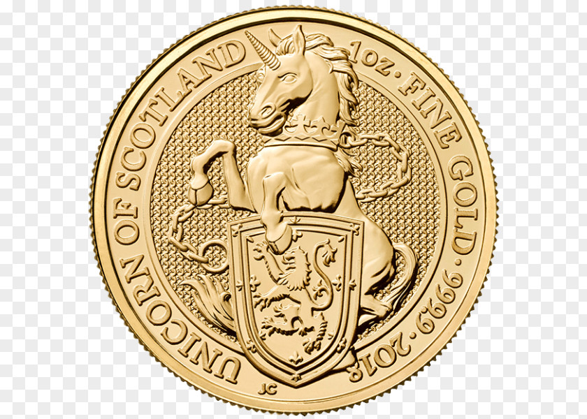 Gold Royal Mint Bullion Coin The Queen's Beasts PNG