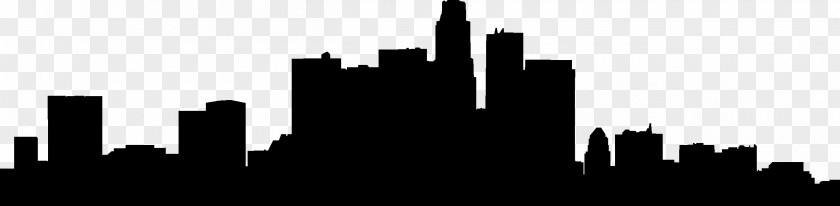 Silhouette Downtown Los Angeles Skyline Drawing PNG