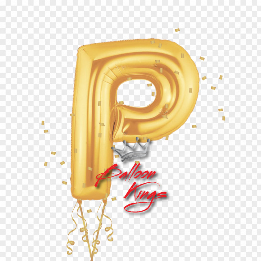 Balloon Toy Letter P Gold PNG