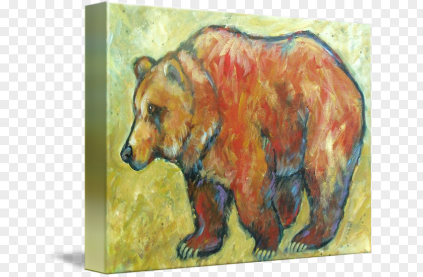 Big Bear Grizzly Watercolor Painting PNG