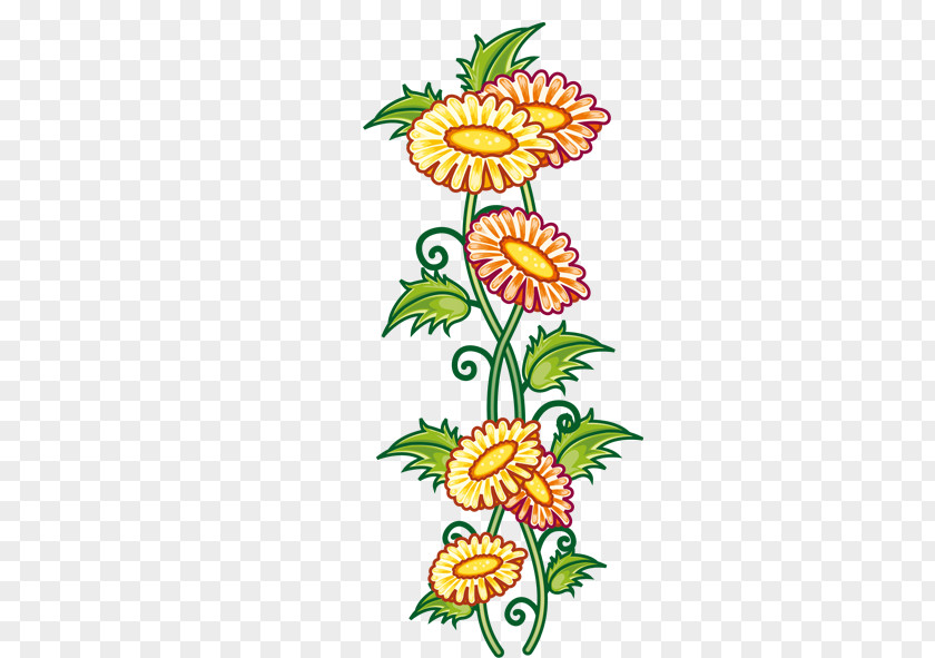 Sunflower Cross-stitch Embroidery Child Template PNG