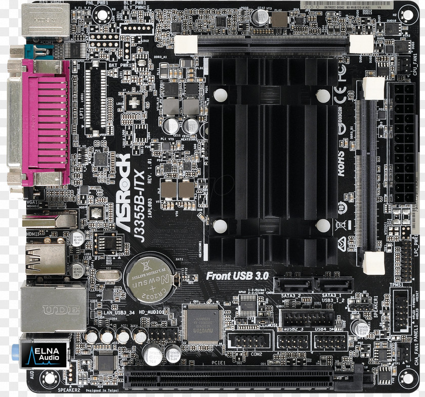 Intel Mini-ITX Motherboard ASRock J3455B-ITX Celeron PNG
