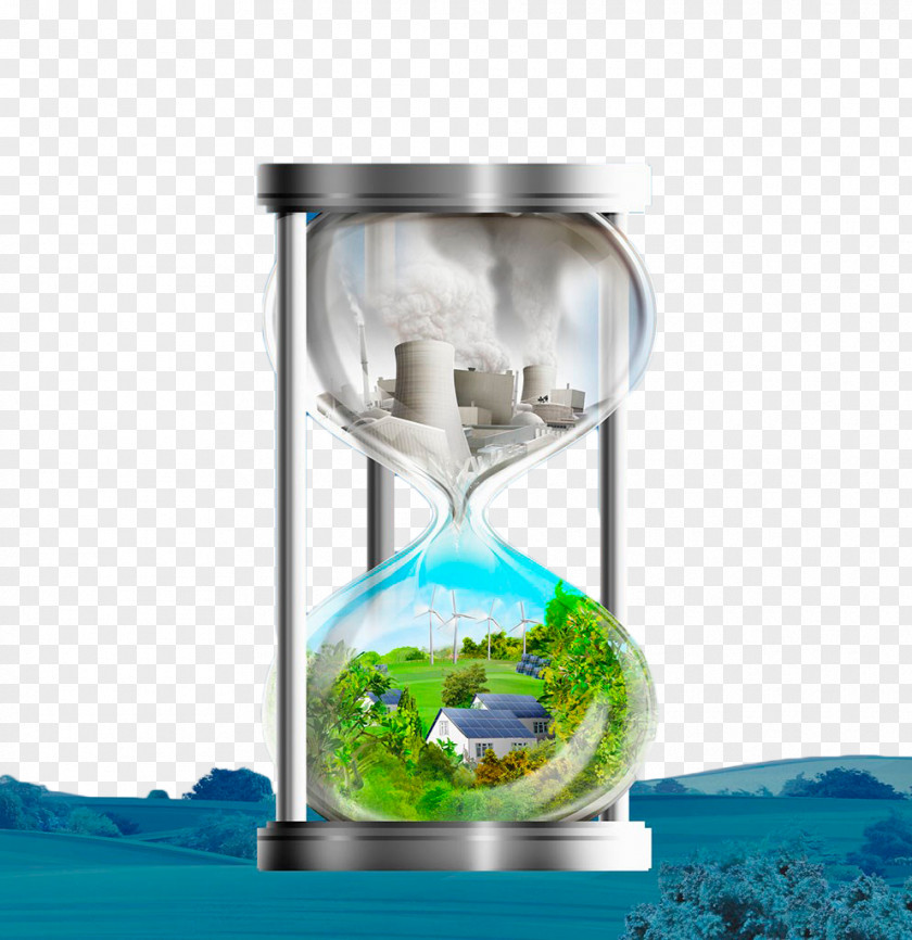 Creative Energy Use Hourglass France Fossil Fuel Power Station Renewable Illustration PNG