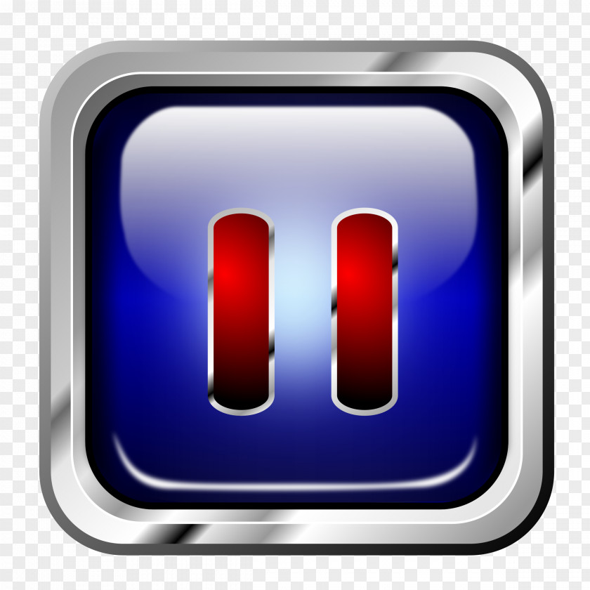 Icon Blue Multimedia Pause Button Electrical Switches Clip Art PNG