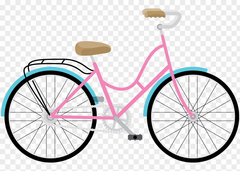 Pink Fashion Ladies Bike Bicycle Wish Cycling Birthday PNG