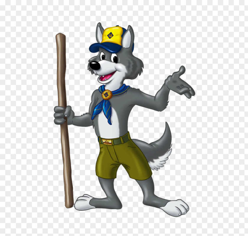 Wolf With A Scarf Gray Boy Scout Handbook The Cubs Cub Scouting PNG