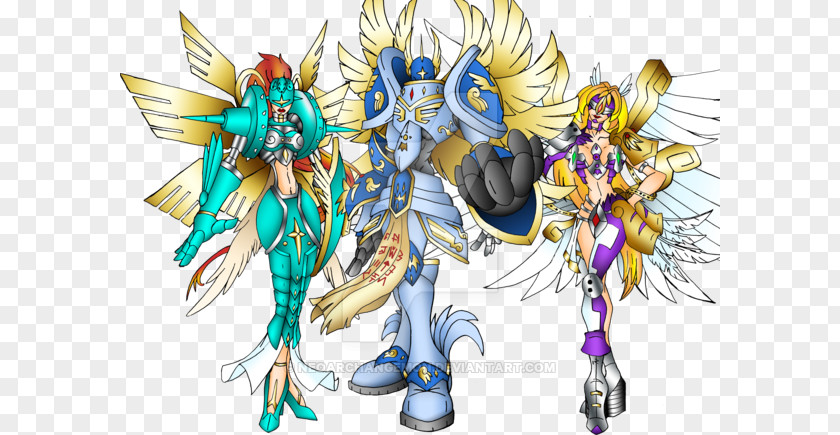 Angemon Y Angewomon Gatomon Seraphimon Patamon Digimon PNG