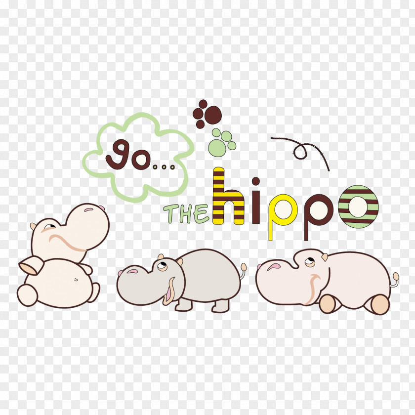 Creative Hippo Hippopotamus Cartoon Cuteness PNG