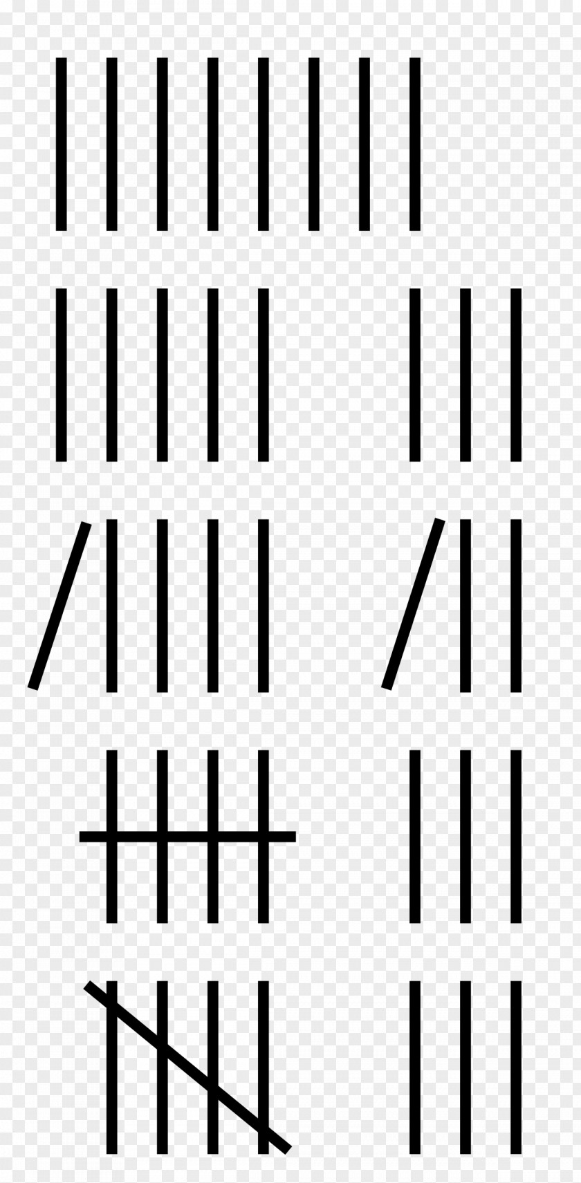 Frie Tally Marks Unary Numeral System Counting Number PNG