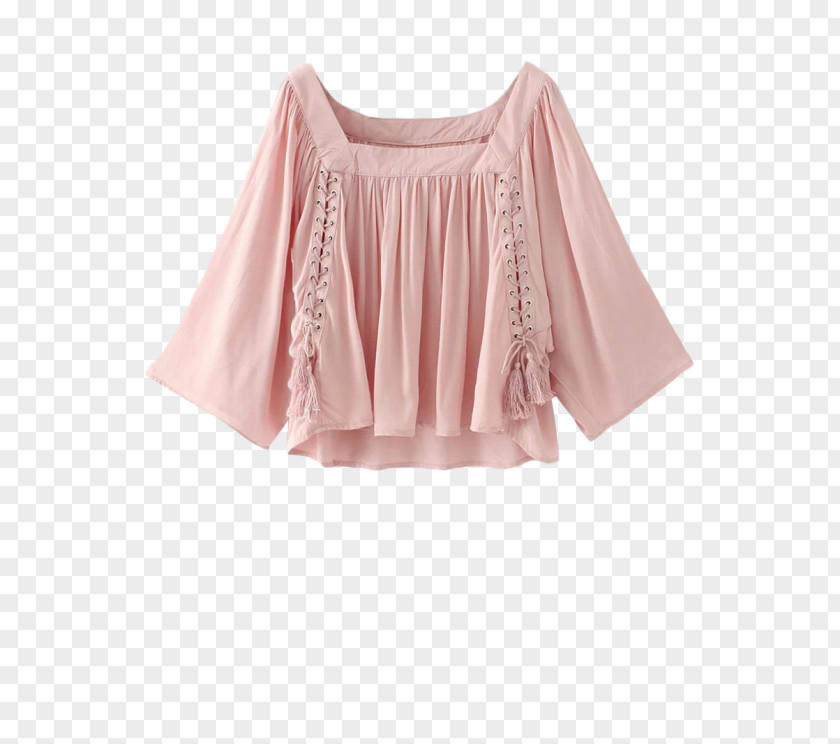 Pale Clothes Sleeve Blouse Shoulder Trapeze Pink PNG