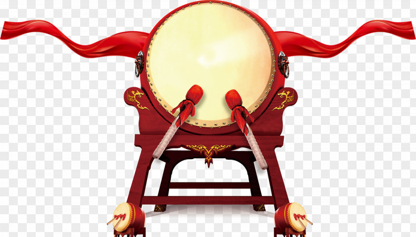 Red Festive Drums Free Material Download China Drum Chinese New Year PNG