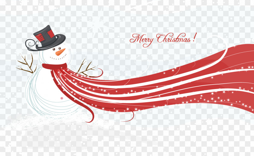 Vector Snowman Scarf Illustration PNG