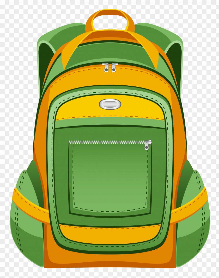 Green And Yellow Backpack Vector Clipart Clip Art PNG