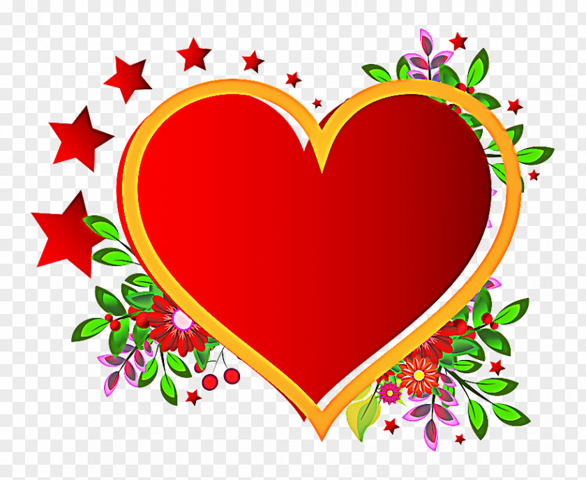 Holly Plant Wedding Heart Frame PNG