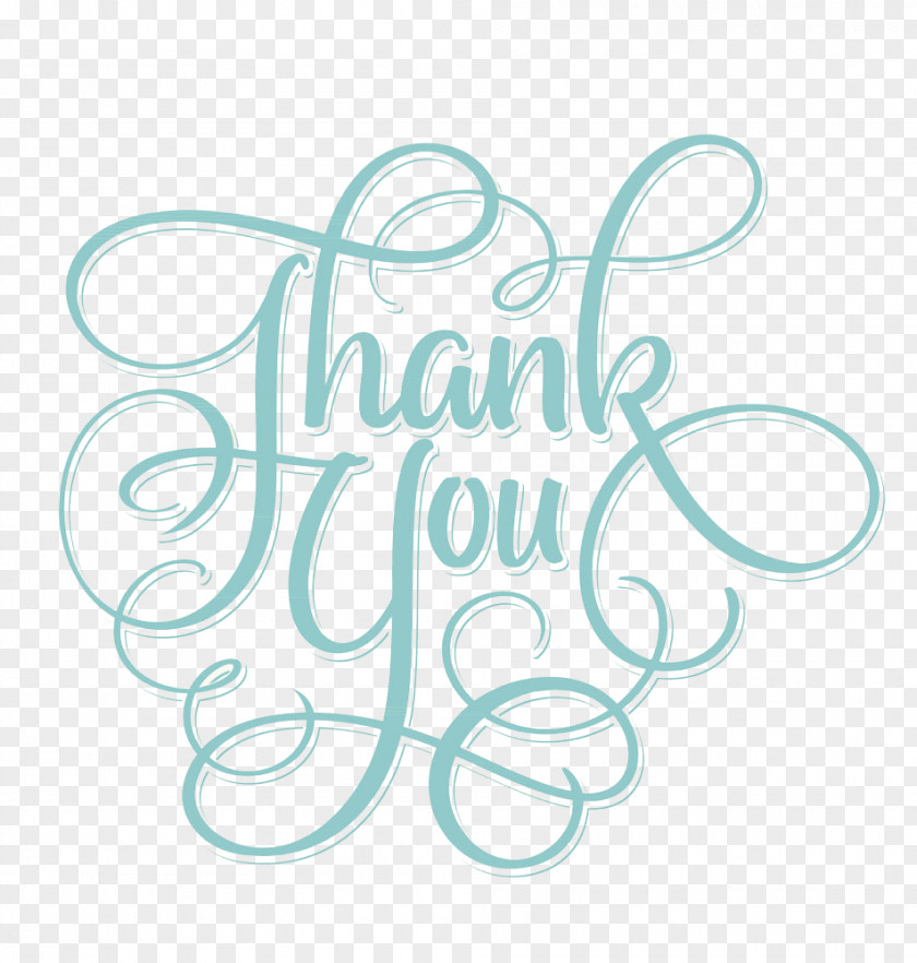 Thank You, Blue Green Word Lettering Calligraphy Stock Photography Illustration PNG