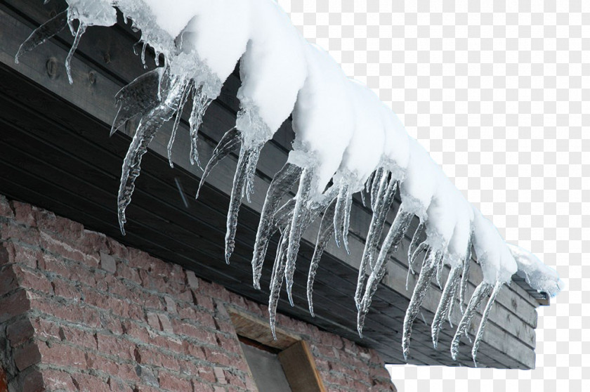 Under The Eaves Of Icicles Icicle Roof Ice PNG