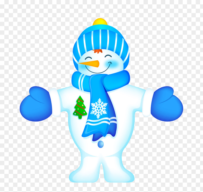 Blue Snowman Winter PNG