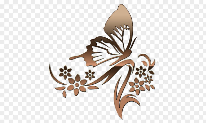 Butterfly Wall Decal Flower Pattern PNG