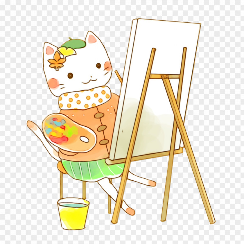 Cartoon Chair Easel Table Biology PNG