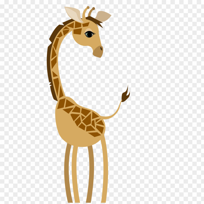 Cute Giraffe Vector Cartoon PNG