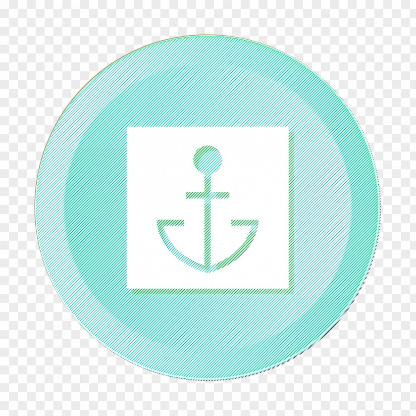 Electric Blue Label Anchor Icon Boat Marine PNG