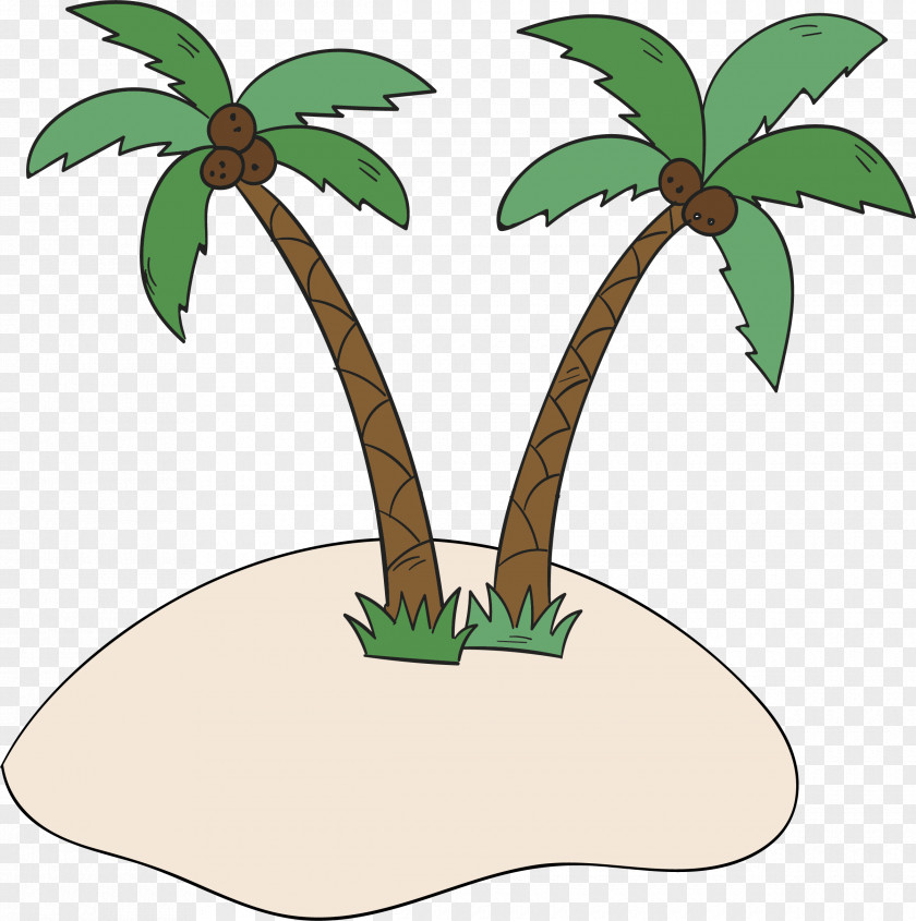 Coconut Trees On The Beach Tree Arecaceae PNG