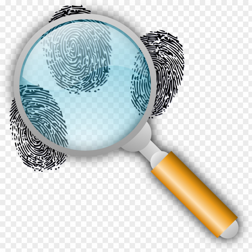 Magnifying Glass Fingerprint Clip Art Forensic Science Detective PNG