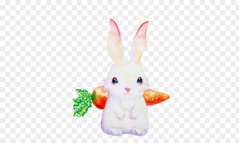 Rabbit Back Carrot Creative Image European Painting PNG