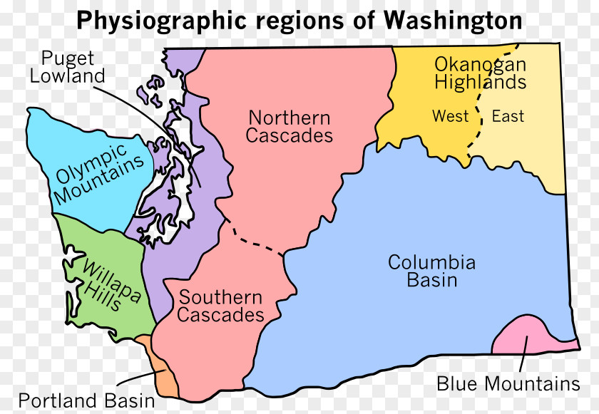 Washington State Physiographic Regions Of The World Province Wikipedia PNG