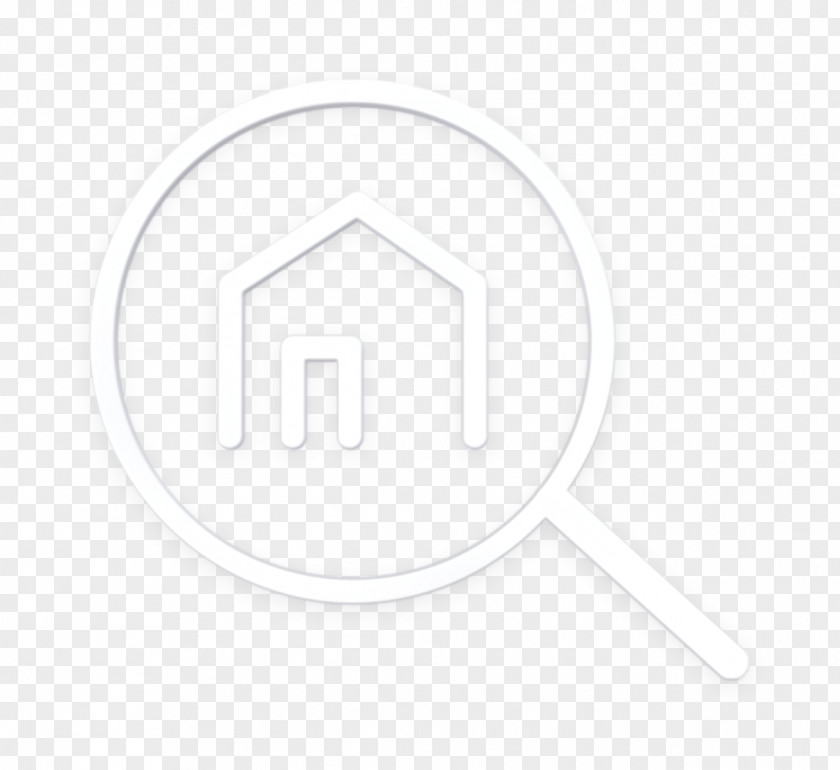Signage Blackandwhite Homes Icon Houses Magnifying Glass PNG