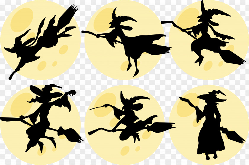 Black Witch Collection Silhouette Boszorkxe1ny PNG