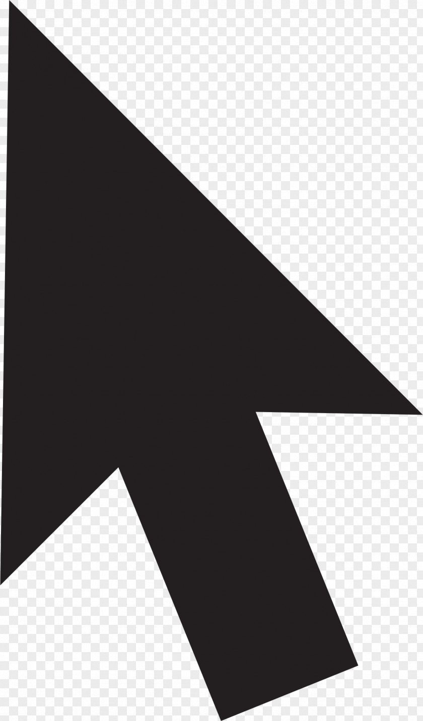 Mouse Cursor Line Black And White Triangle PNG