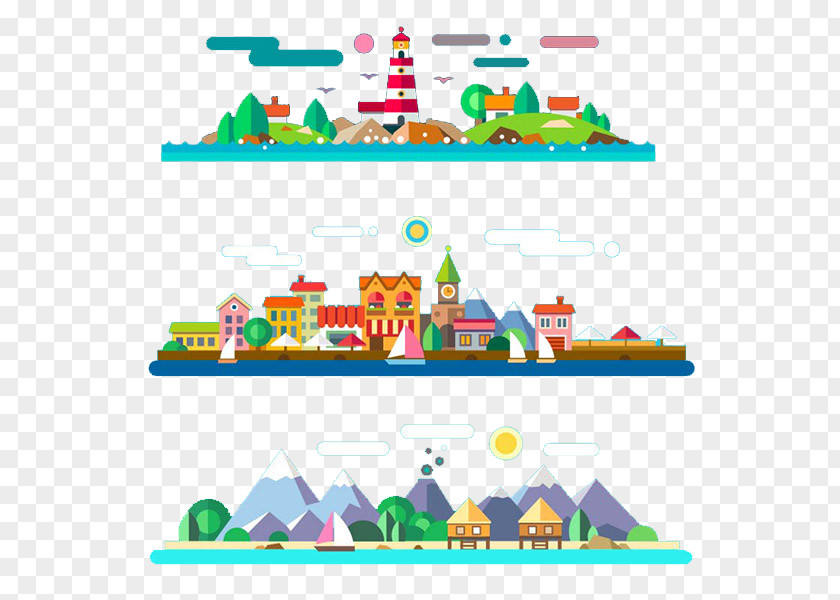 Cartoon City Alxa League Flat Design PNG