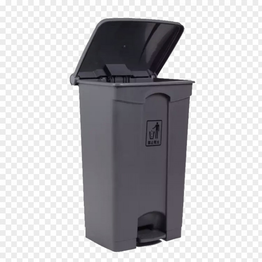 Large Gray Trash Can Waste Container Plastic Grey PNG