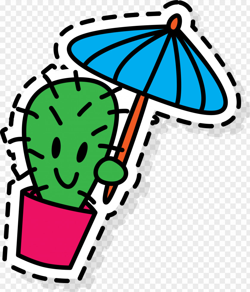 Cartoon Umbrella Cactus Cactaceae Drawing Clip Art PNG
