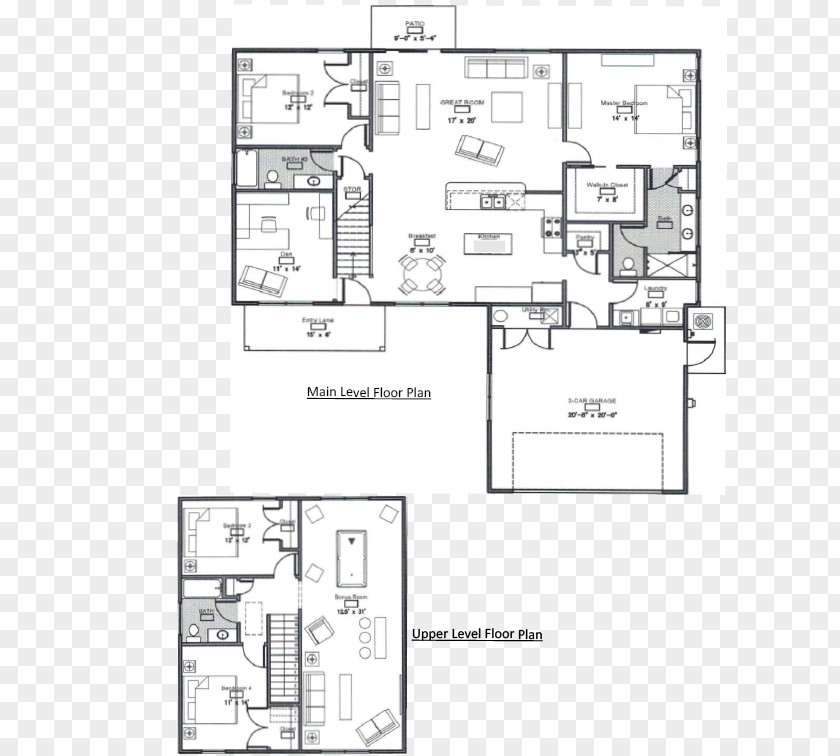 House Floor Plan Bonus Room Bedroom Den PNG