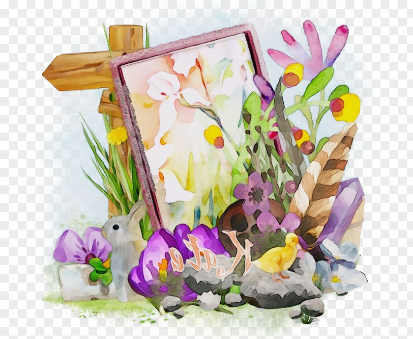 Iris Watercolor Paint Purple Flower PNG