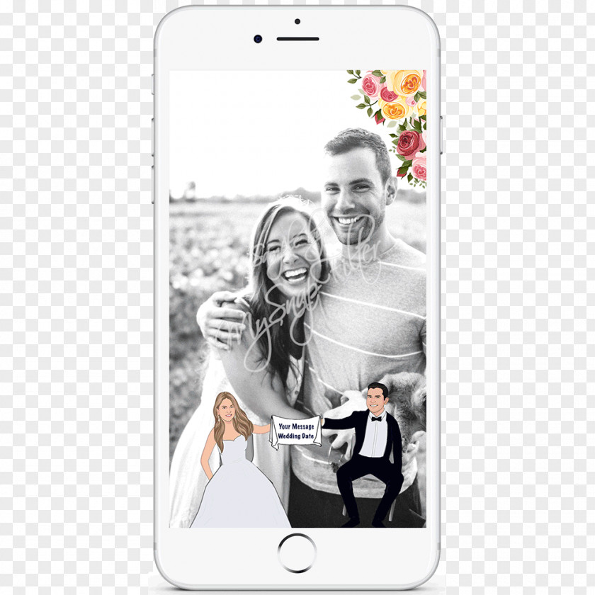 Cartoon Wedding Images Mobile Phones Couple Save The Date Kiss PNG