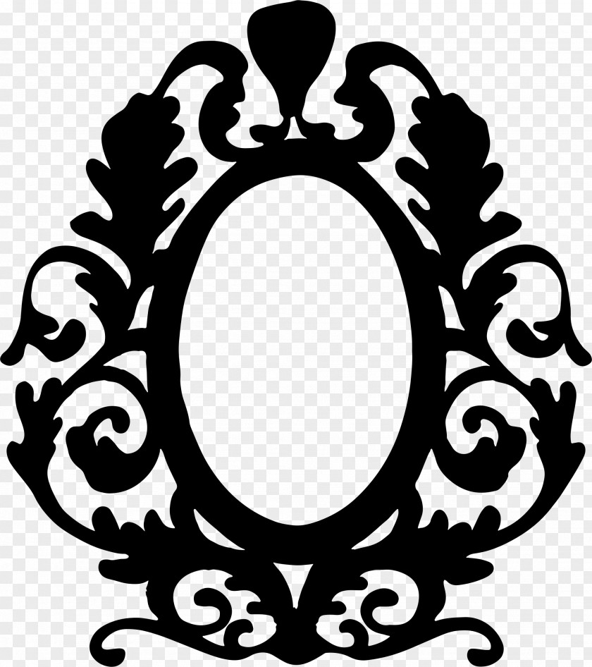 Oval Border Silhouette Picture Frames Vintage PNG