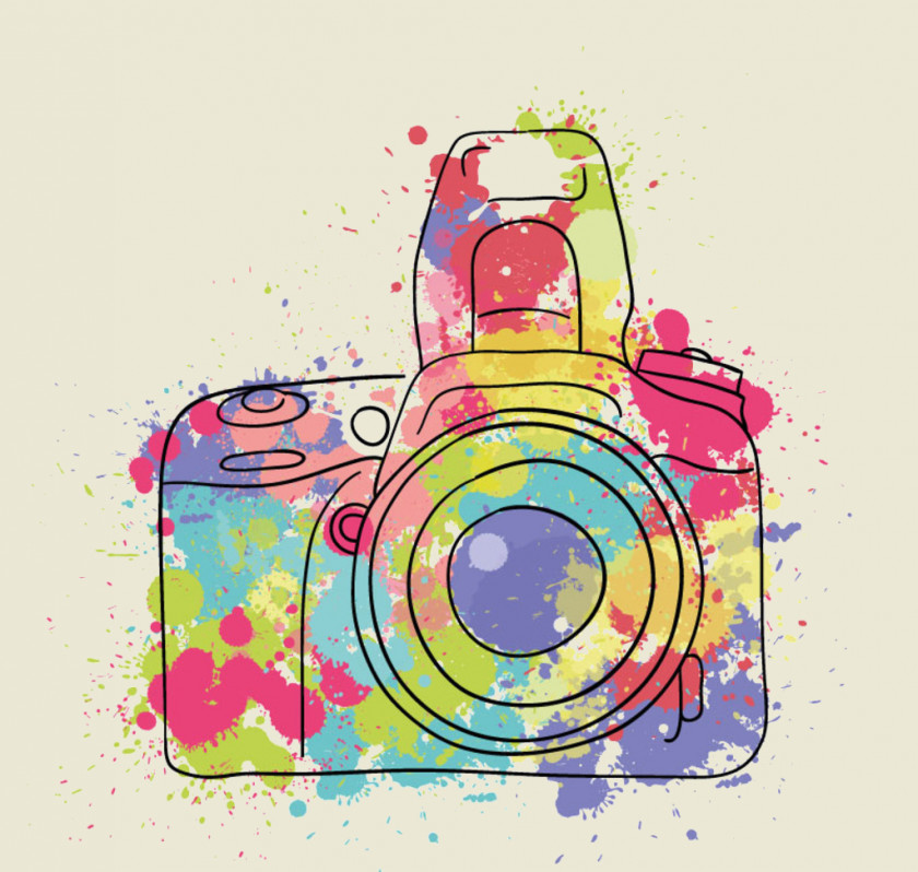 Watercolor Painting Camera Photography PNG