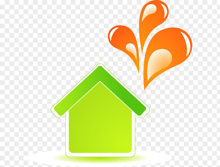 Abstract Green Balloon House Clip Art PNG