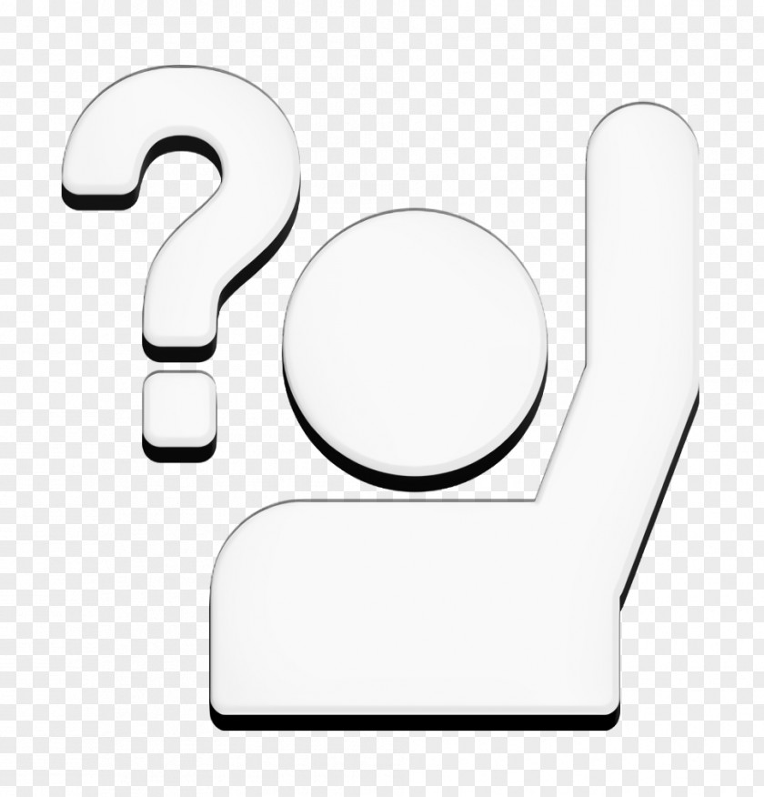 Blackandwhite Logo Question Icon Raise Your Hand To Ask Study PNG