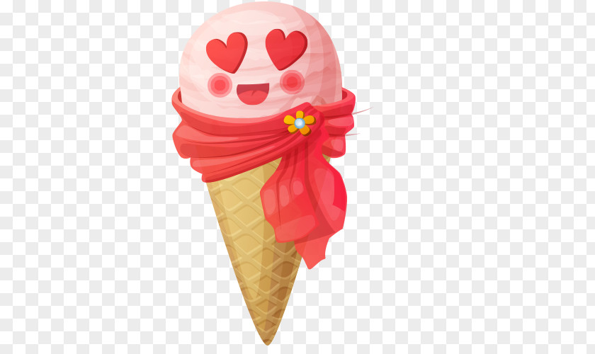 Ice Cream Cone Strawberry Milk PNG