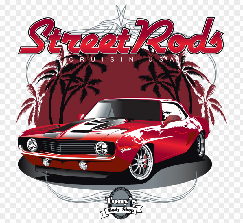 T Shirt Graphic Design Classic Car Motor Vehicle Automotive Model PNG